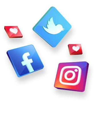 3 D Social Media Icons With Smartphone Symbol on Transparent Background Png 1